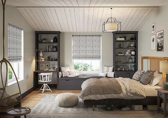 Kiryu, Pearl Grey - Motorised Roman Blind - Image 8